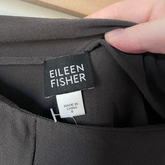 Eileen Fisher Charcoal Silk Vintage Slacks Pants Size Small - Picture 10 of 10